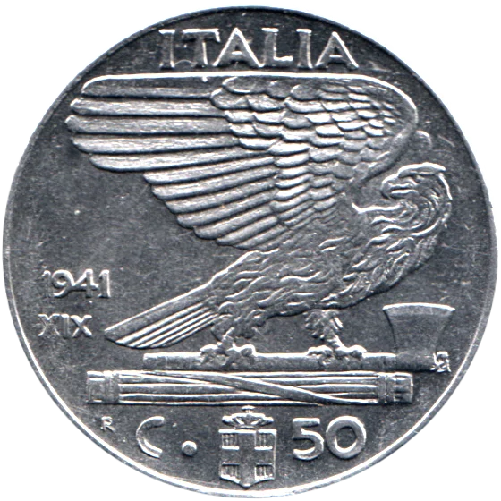 50 centesimi, 1941 Reverse