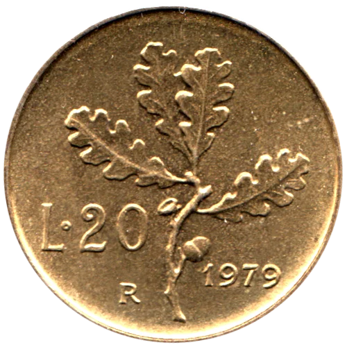 20 Lire, 1979 Reverse