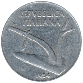 Preview 10 Lire, 1954 obverse