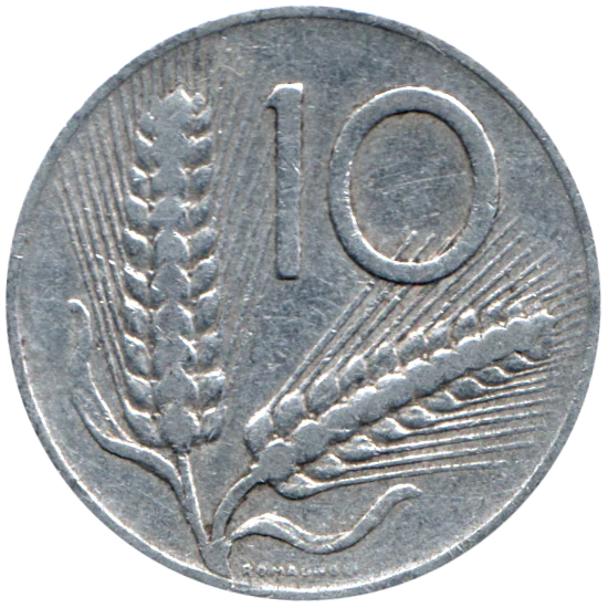 10 Lire, 1954 Reverse