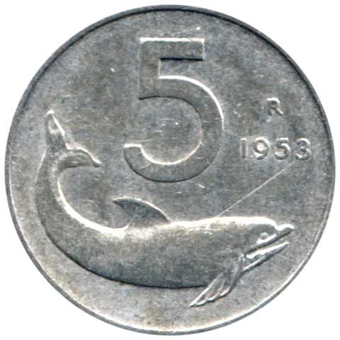 5 Lire, 1953 Reverse