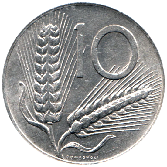 10 Lire, 1976 Reverse