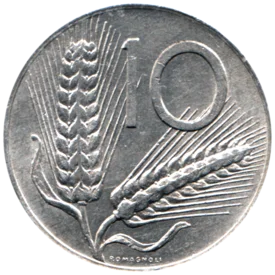 Preview 10 Lire, 1976 reverse