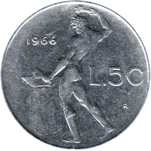 50 Lire, 1966 Reverse