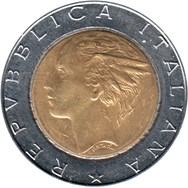 500 Lire, 1989 Obverse
