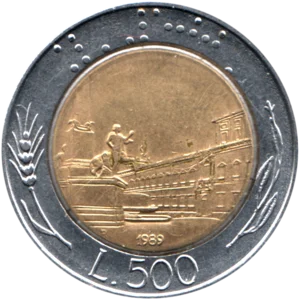 Preview 500 Lire, 1989 reverse