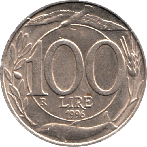 100 Lire, 1996 Reverse