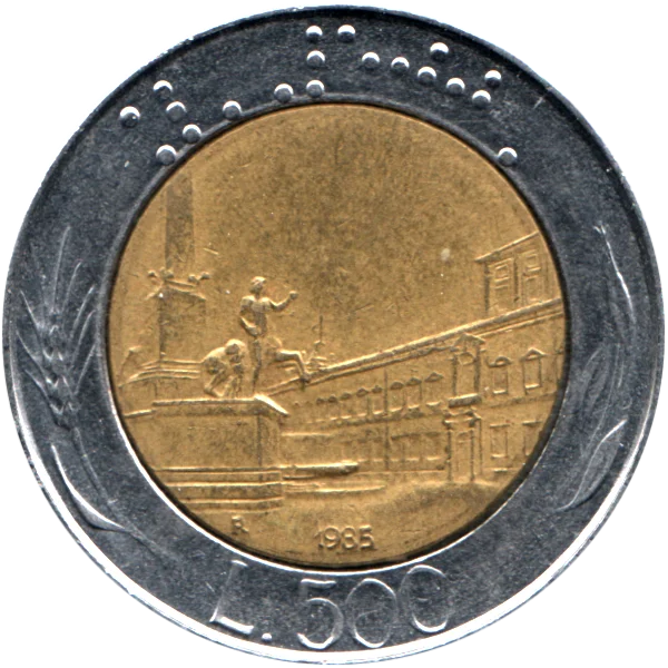 500 Lire, 1985 Reverse