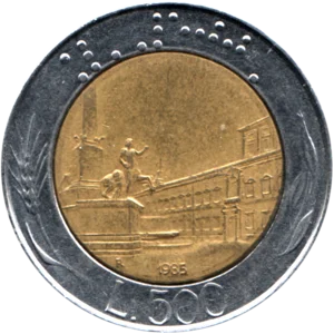 Preview 500 Lire, 1985 reverse