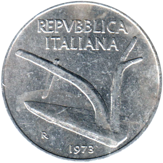 10 Lire, 1973 Obverse