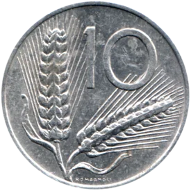 Preview 10 Lire, 1973 reverse