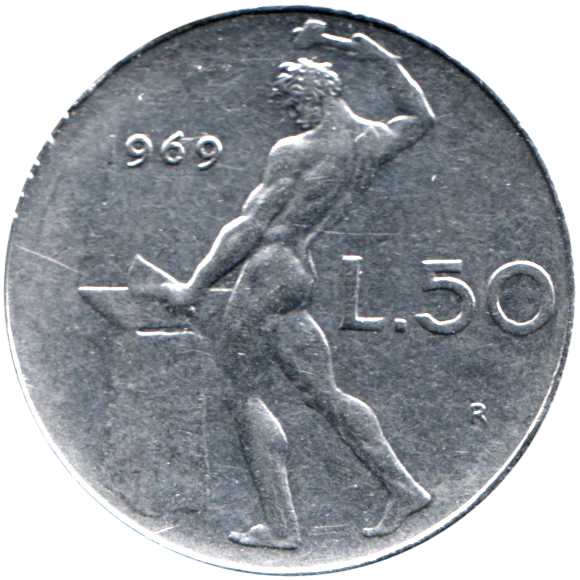 50 Lire, 1969 Reverse