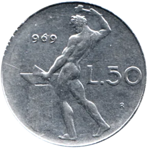 Preview 50 Lire, 1969 reverse