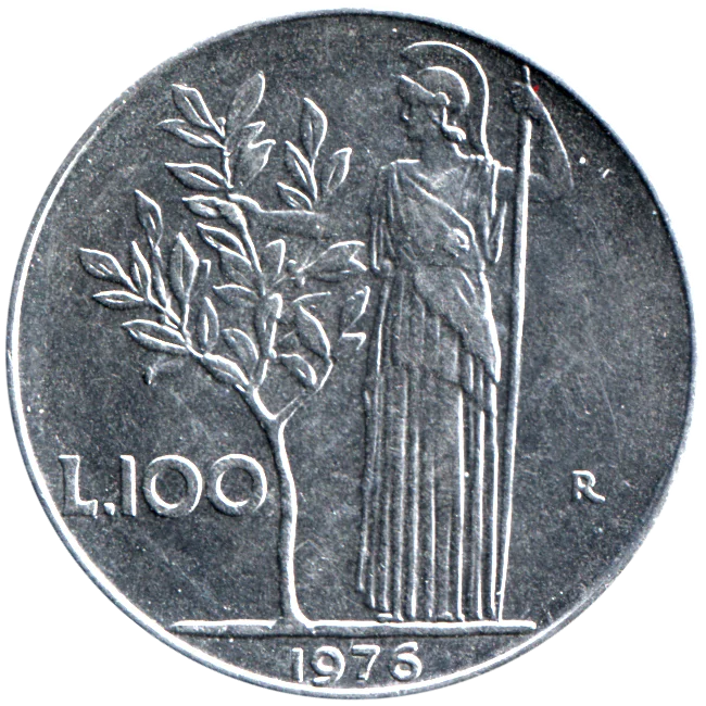 100 Lire, 1976 Reverse