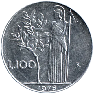 Preview 100 Lire, 1976 reverse