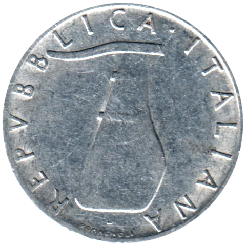 5 Lire, 1955 Obverse