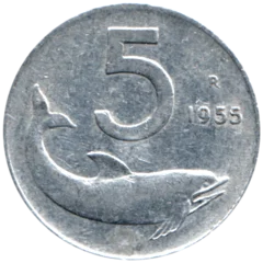 Preview 5 Lire, 1955 reverse