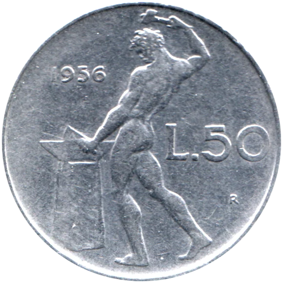 50 Lire, 1956 Reverse