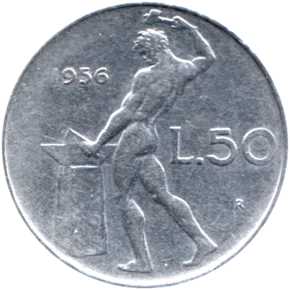 Preview 50 Lire, 1956 reverse