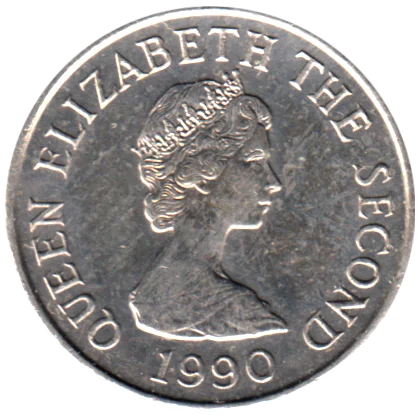 5 pence, 1990 Obverse