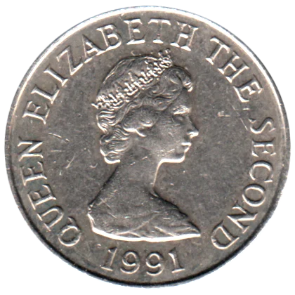 5 pence, 1991 Obverse