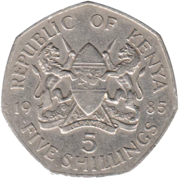 Preview 5 Shillings, 1985 reverse