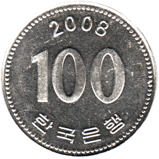 100 Won, 2008 Reverse