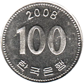 Preview 100 Won, 2008 reverse