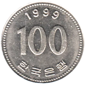 Preview 100 Won, 1999 reverse