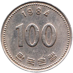 Preview 100 Won, 1984 reverse