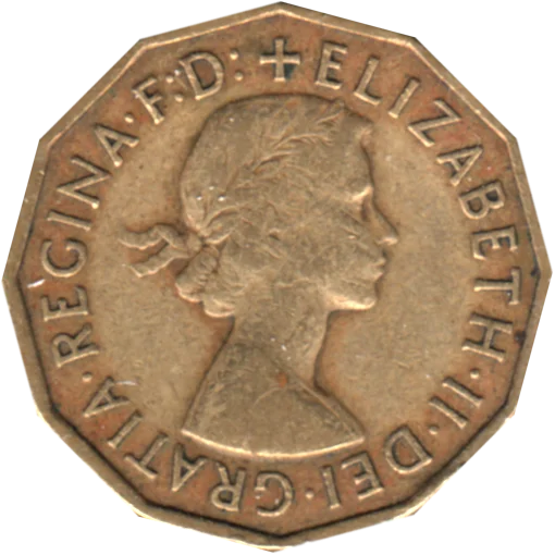 3 pence, 1954 Obverse