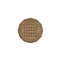 Preview 3 pence, 1954 reverse