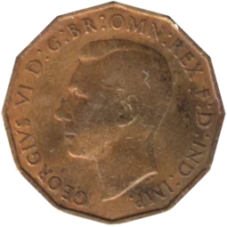 Preview 3 pence, 1942 obverse