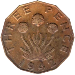 Preview 3 pence, 1942 reverse