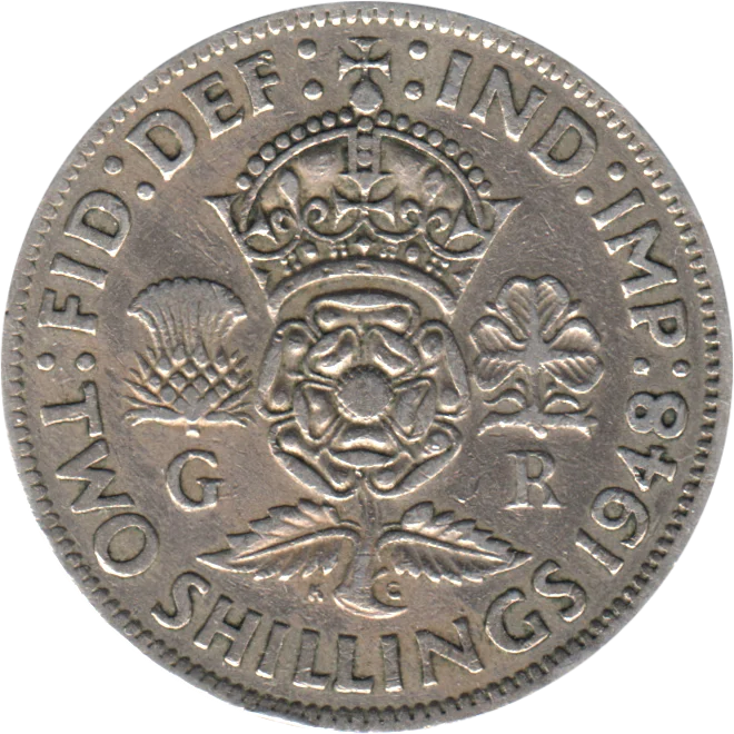 2 shillings, 1948 Reverse