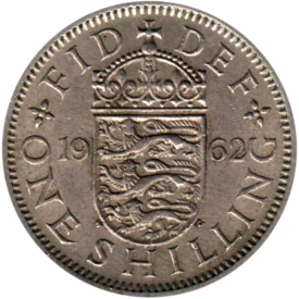 Preview 1 shilling, 1962 reverse
