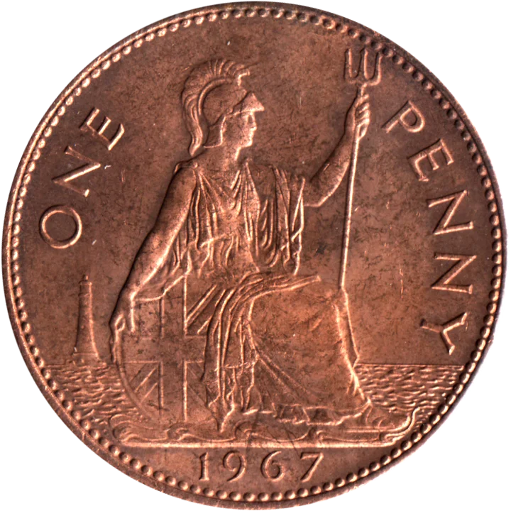 1 penny, 1967 Reverse