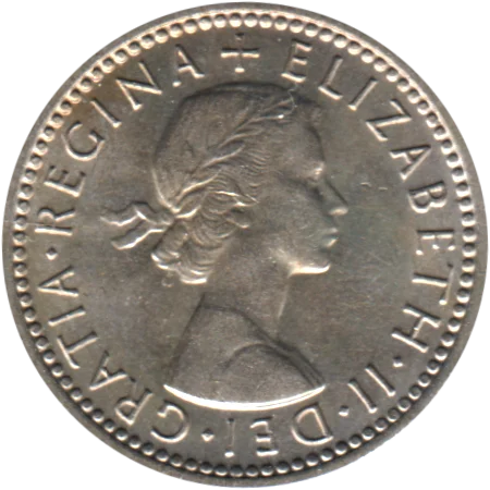 6 pence, 1961 Obverse