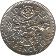 Preview 6 pence, 1961 reverse