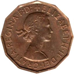 Preview 3 pence, 1963 obverse