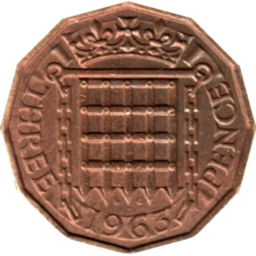 3 pence, 1963 Reverse