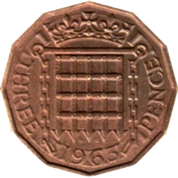 Preview 3 pence, 1963 reverse