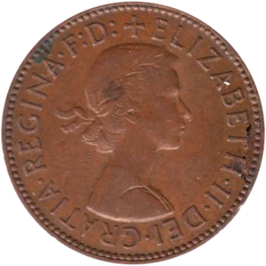 Preview ½ penny, 1960 obverse
