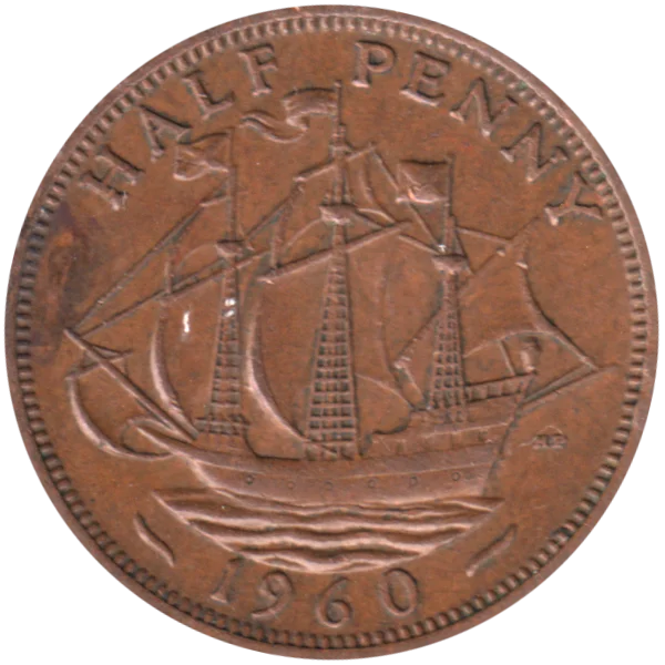 ½ penny, 1960 Reverse