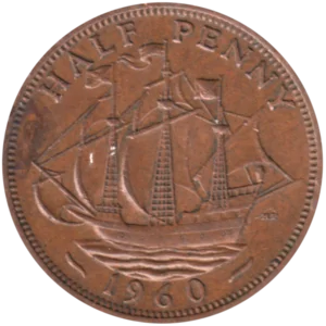 Preview ½ penny, 1960 reverse