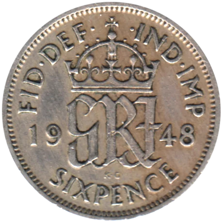 6 pence, 1948 Reverse