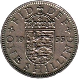 Preview 1 shilling, 1955 reverse