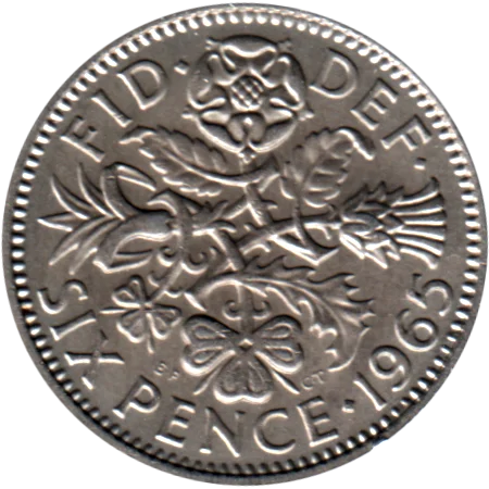6 pence, 1965 Reverse