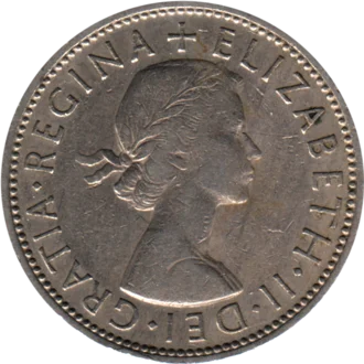 Preview 2 shillings, 1962 obverse