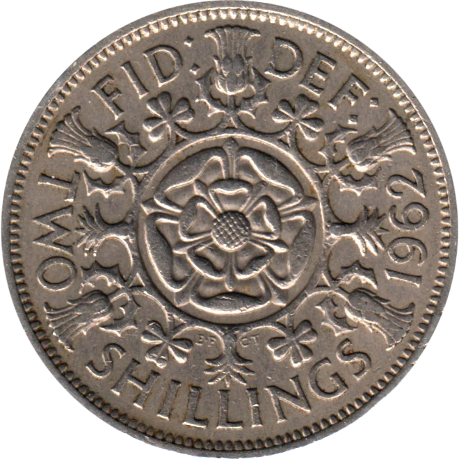2 shillings, 1962 Reverse